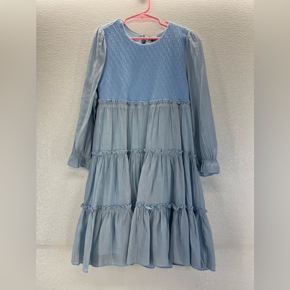 NWT GRACE KARIN Girls Long Sleeves Dress Crew Neck Tiered A Line Dresses Size 7Y - Picture 6 of 17